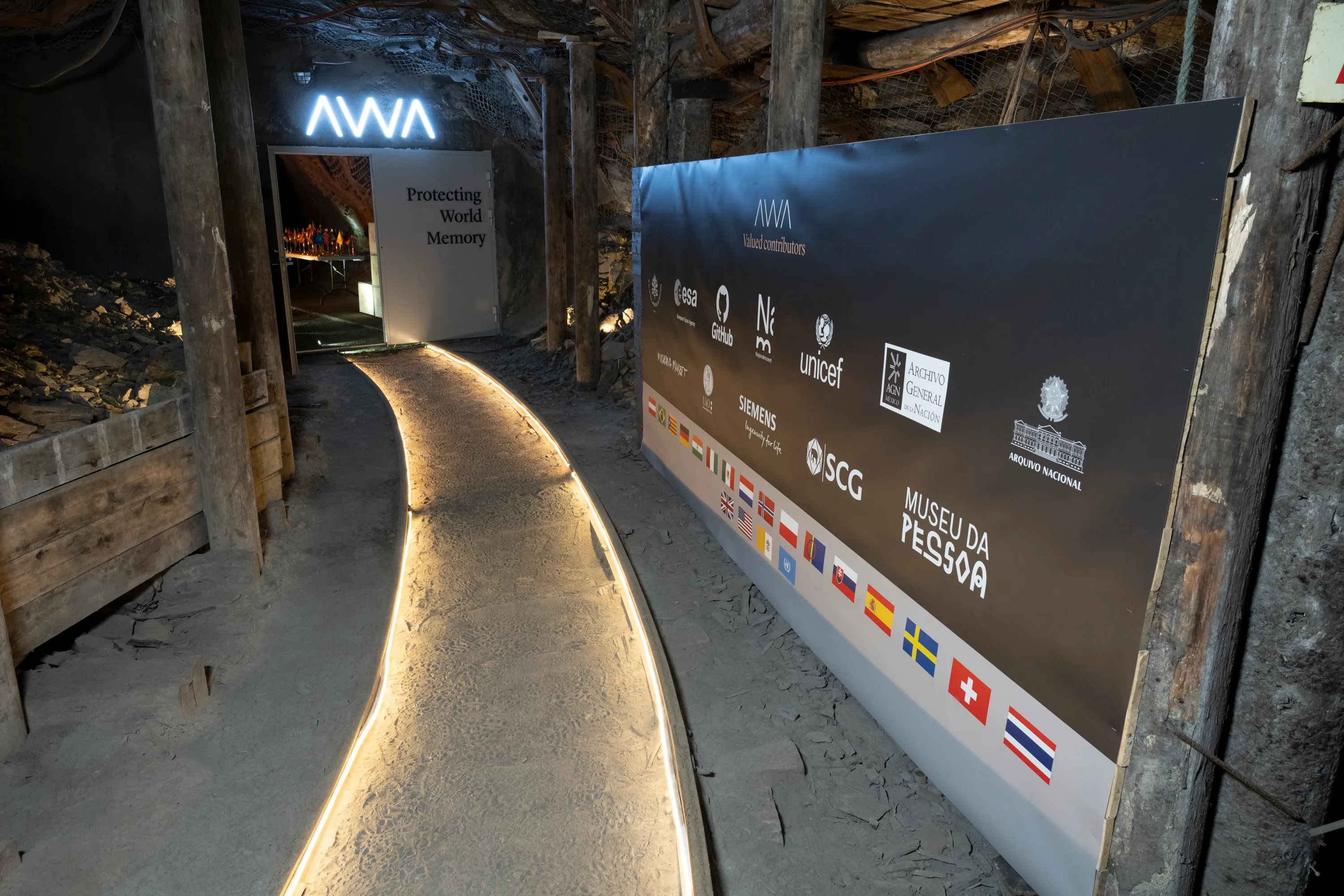 Entrance to the Arctic World Archive vault in Svalbard.